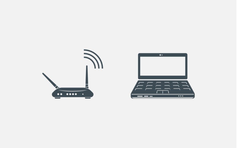 router and laptop