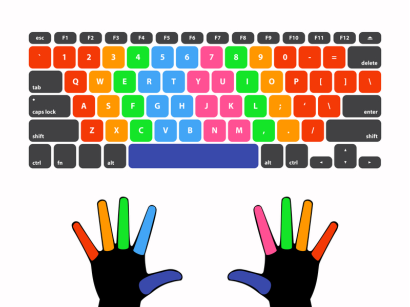 computer keyboard typing fingers
